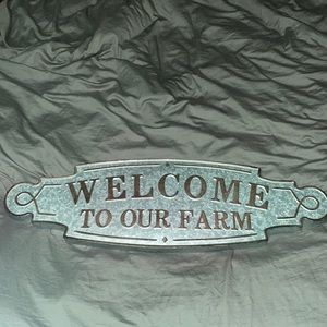 Galvanized Metal “Welcome To Our Farm” Wall Decor